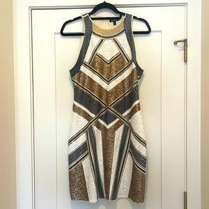 Black and Gold sequins cocktail dress